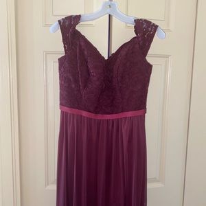 Off-the-Shoulder Lace and Mesh Dress